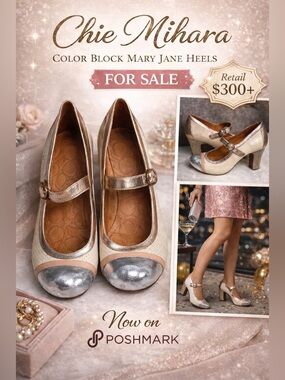 ✨🔥Chie Mihara Colorblock Mary Jane Heels – Size 39